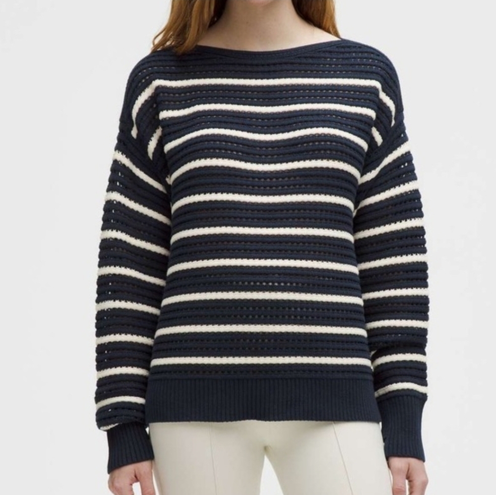 Lululemon Cotton Crochet Mesh Pullover NWT